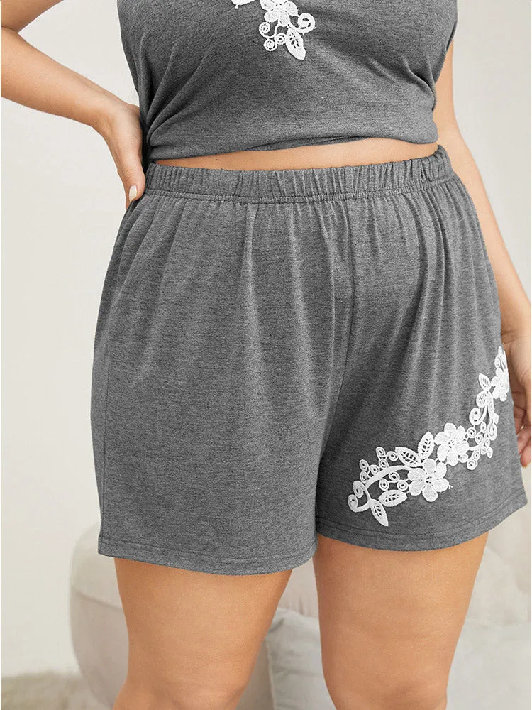 Solid Guipure Lace Pocket Sleep Shorts sold by Bloomchic product image thumbnail 4