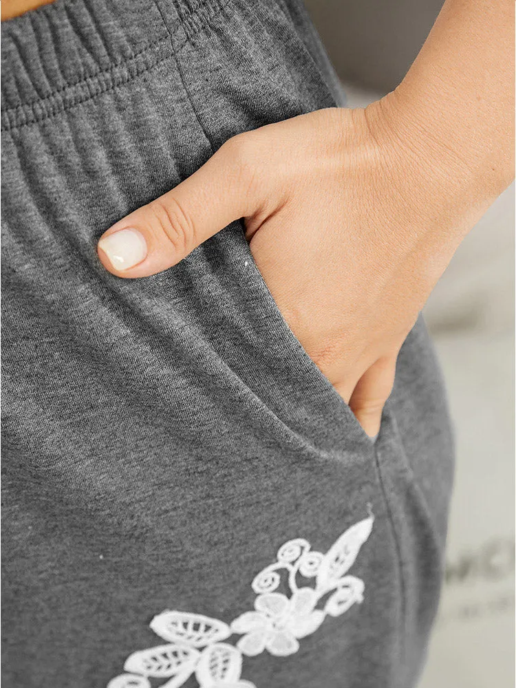 Solid Guipure Lace Pocket Sleep Shorts sold by Bloomchic product image thumbnail 5