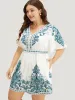 Bandana Print Ruffle Sleeve Pocket Button Detail Romper sold by Bloomchic