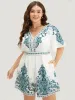 Bandana Print Ruffle Sleeve Pocket Button Detail Romper sold by Bloomchic