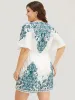 Bandana Print Ruffle Sleeve Pocket Button Detail Romper sold by Bloomchic