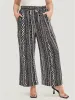 Geometric & Striped Print Belt Pocket Pants sold by Bloomchic