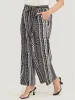 Geometric & Striped Print Belt Pocket Pants sold by Bloomchic