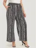 Geometric & Striped Print Belt Pocket Pants sold by Bloomchic