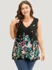 Floral Print V Neck Sleeveless Tank Top sold by Bloomchic