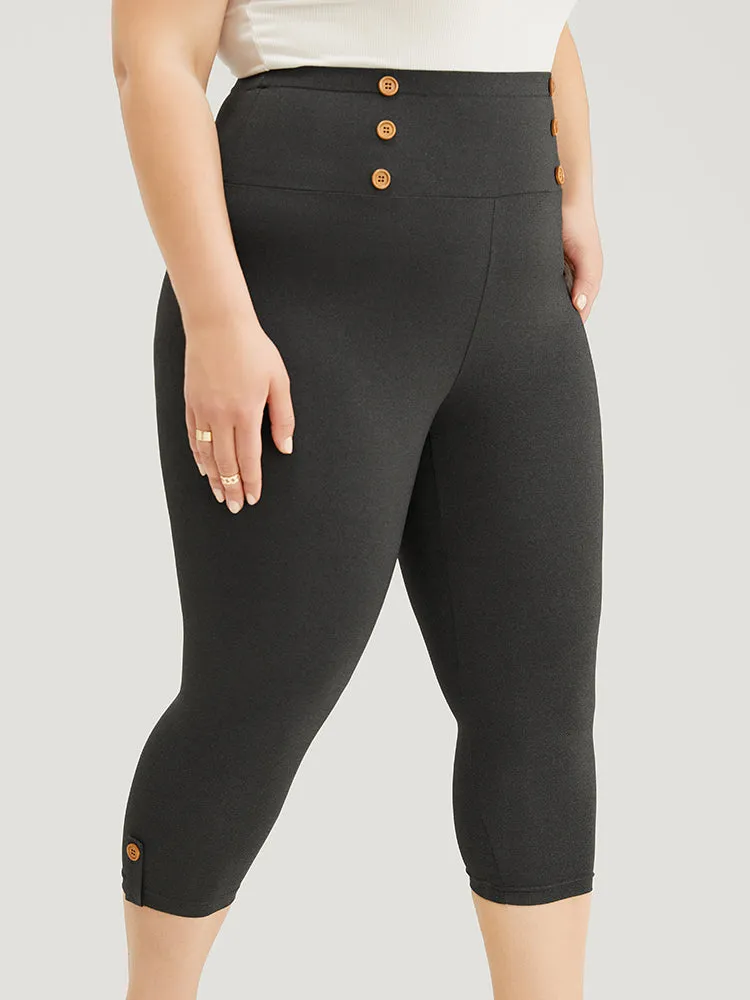 Wideband Waist Skinny Button Detail Leggings sold by Bloomchic product image thumbnail 5