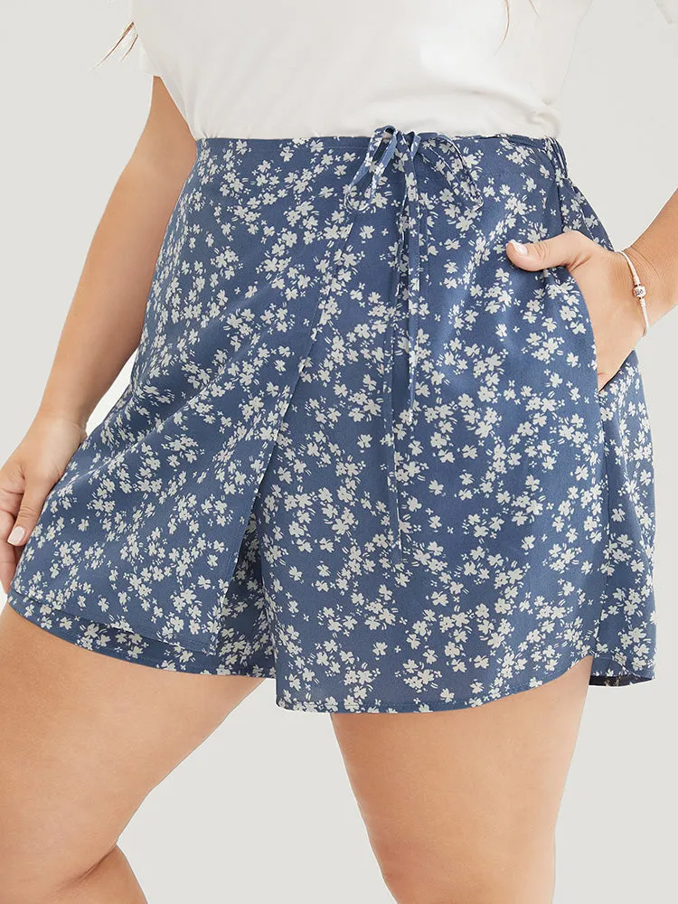 Ditsy Floral Wrap Hem Pocket Knot Side Skort sold by Bloomchic product image thumbnail 3