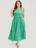 Ditsy Floral Tie Shoulder Pocket Ruffle Hem Maxi Dress sold by Bloomchic