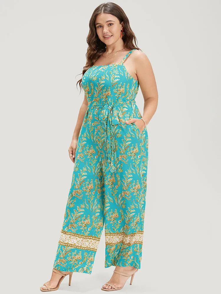 Bandana Print Belt Pocket Spaghetti Strap Jumpsuit sold by Bloomchic product image thumbnail 4