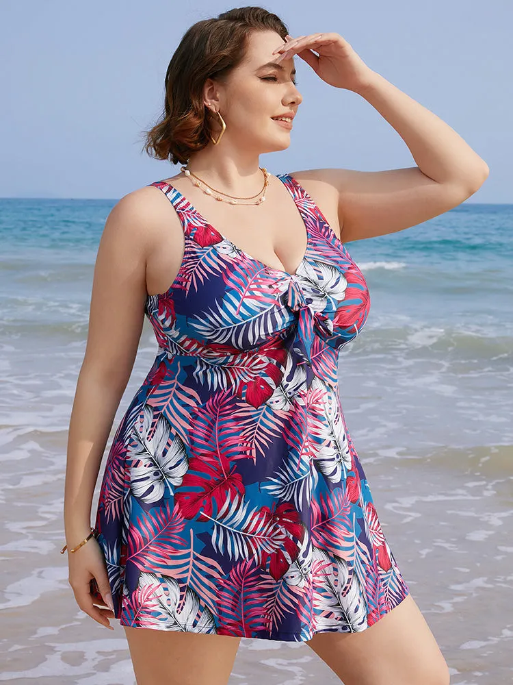 Tropical Print Knotted Front Swim Dress sold by Bloomchic product image thumbnail 2