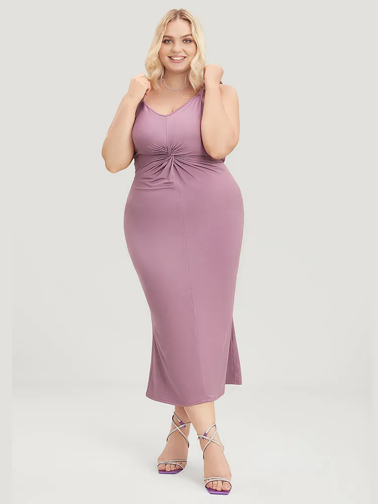 Plain Sleeveless Twist Front Cami Dress sold by Bloomchic product image thumbnail 4