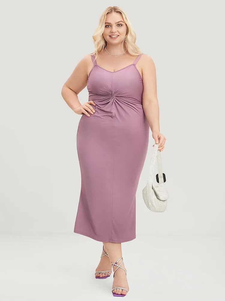 Plain Sleeveless Twist Front Cami Dress sold by Bloomchic product image thumbnail 3