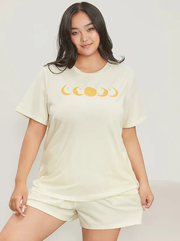 Moon And Star Round Neck Sleep Top sold by Bloomchic