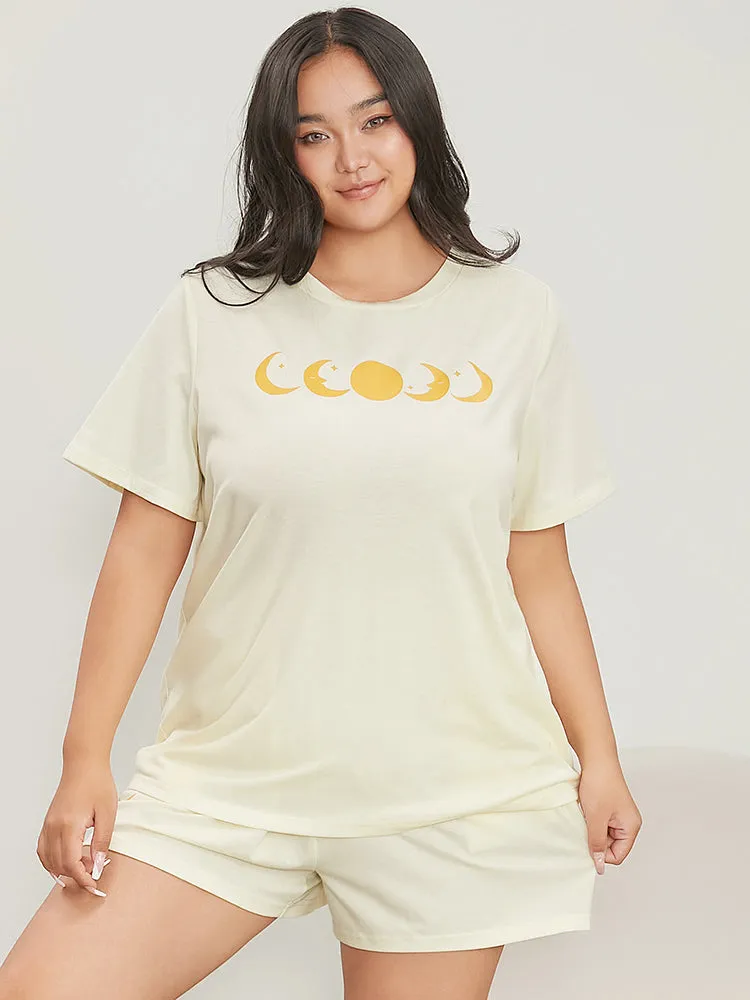 Moon And Star Round Neck Sleep Top sold by Bloomchic