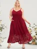 Plain Lace Pocket Sleeveless Button Detail Cami Maxi Dress sold by Bloomchic