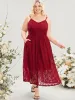Plain Lace Pocket Sleeveless Button Detail Cami Maxi Dress sold by Bloomchic