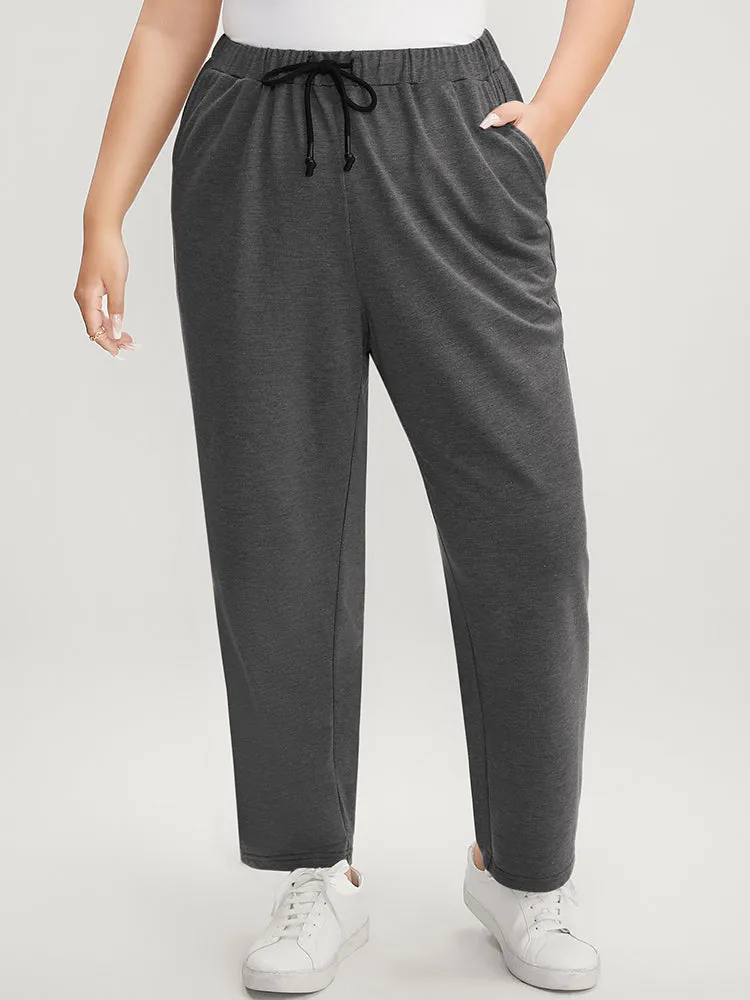 Plain Pocket Elastic Waist Ties Front Pants sold by Bloomchic product image thumbnail 3