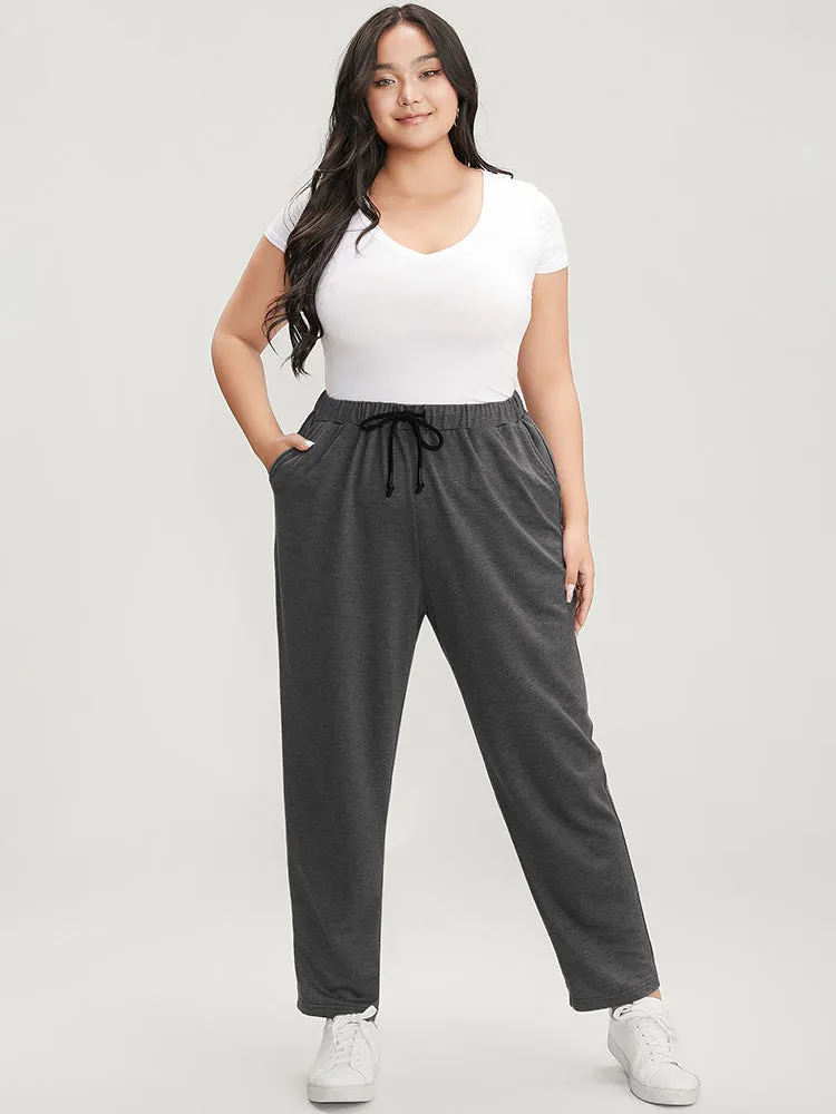 Plain Pocket Elastic Waist Ties Front Pants sold by Bloomchic product image thumbnail 5