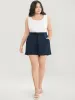 Solid Belted Pocket Ruffle Trim Shorts sold by Bloomchic