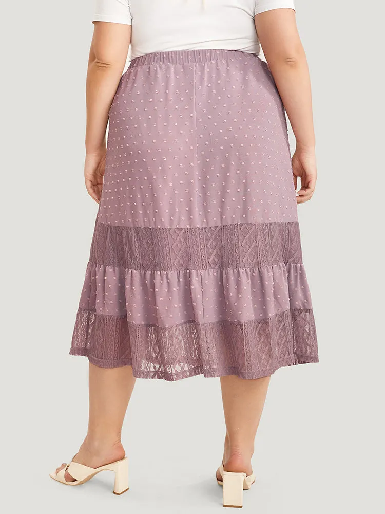 Plain Contrast Lace Ruffles Pocket Polka Dot Skirt sold by Bloomchic product image thumbnail 4