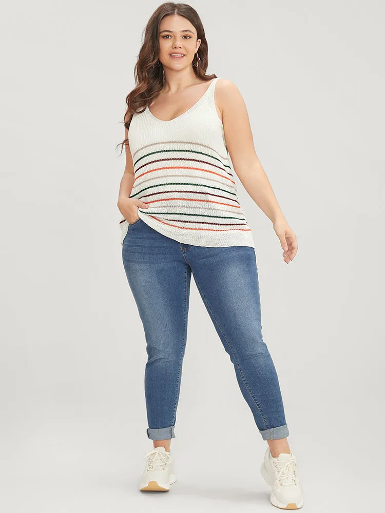 Striped Contrast Sleeveless Knit Top sold by Bloomchic product image thumbnail 3