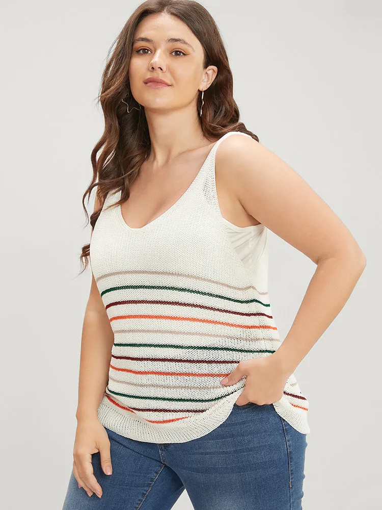 Striped Contrast Sleeveless Knit Top sold by Bloomchic product image thumbnail 2