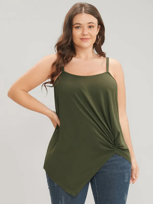 Plain Twist Front Sleeveless Cami Top sold by Bloomchic