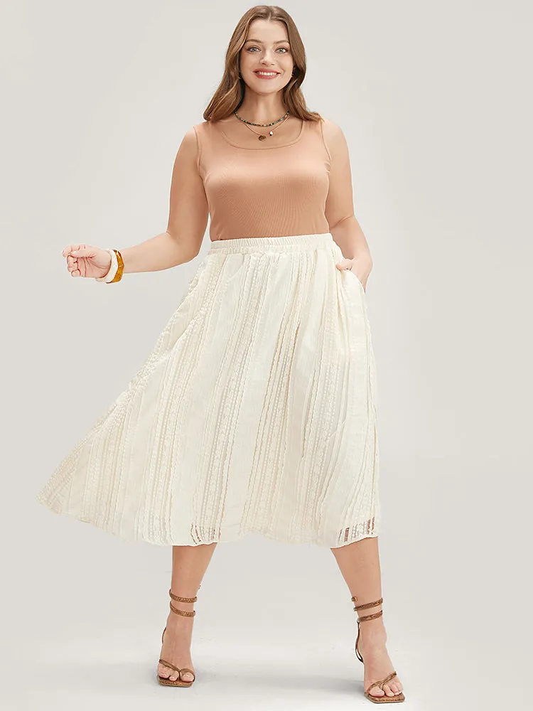 Solid Textured Pocket Plisse Skirt sold by Bloomchic product image thumbnail 3