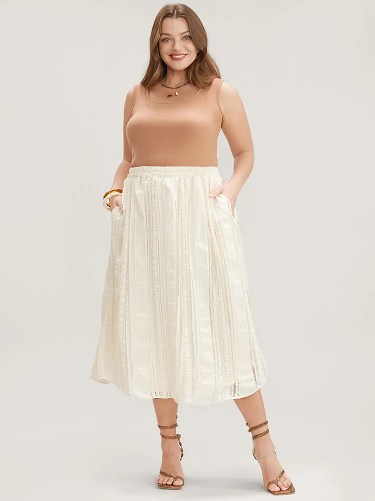 Solid Textured Pocket Plisse Skirt sold by Bloomchic product image thumbnail 5