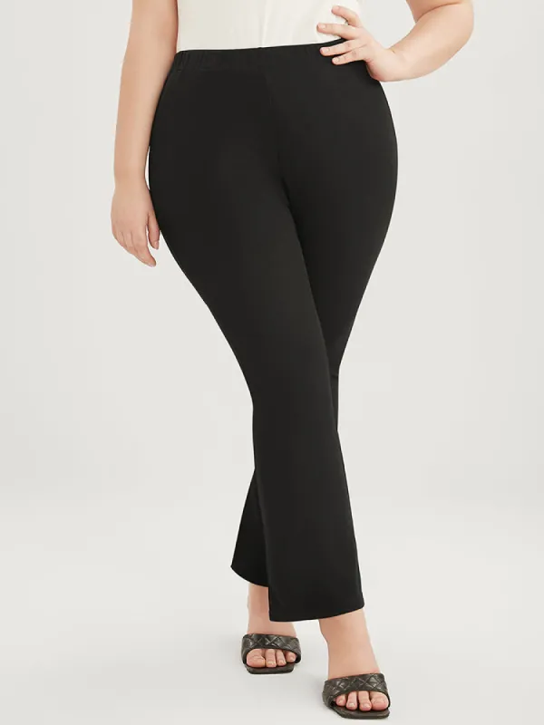 Plain Elastic Waist Bootcut Leggings sold by Bloomchic