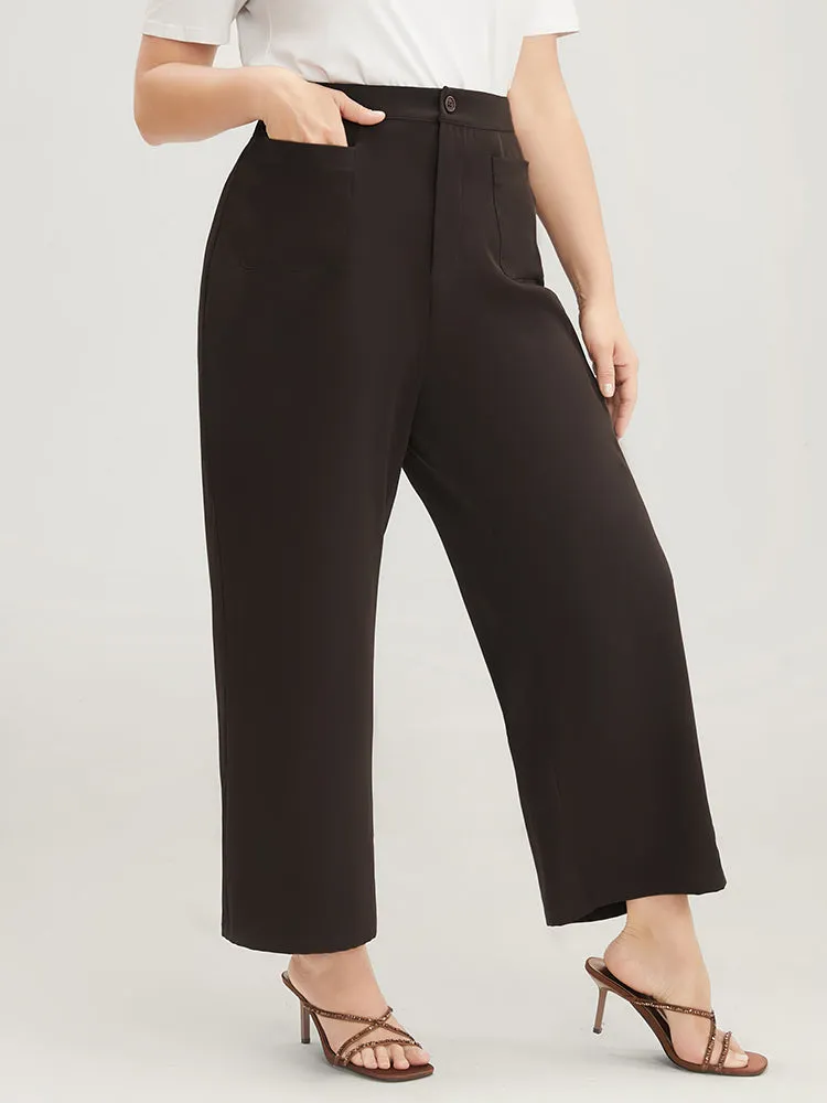 Plain Pocket Front Wide Leg High Rise Pants sold by Bloomchic product image thumbnail 5