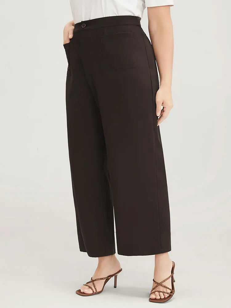 Plain Pocket Front Wide Leg High Rise Pants sold by Bloomchic product image thumbnail 4