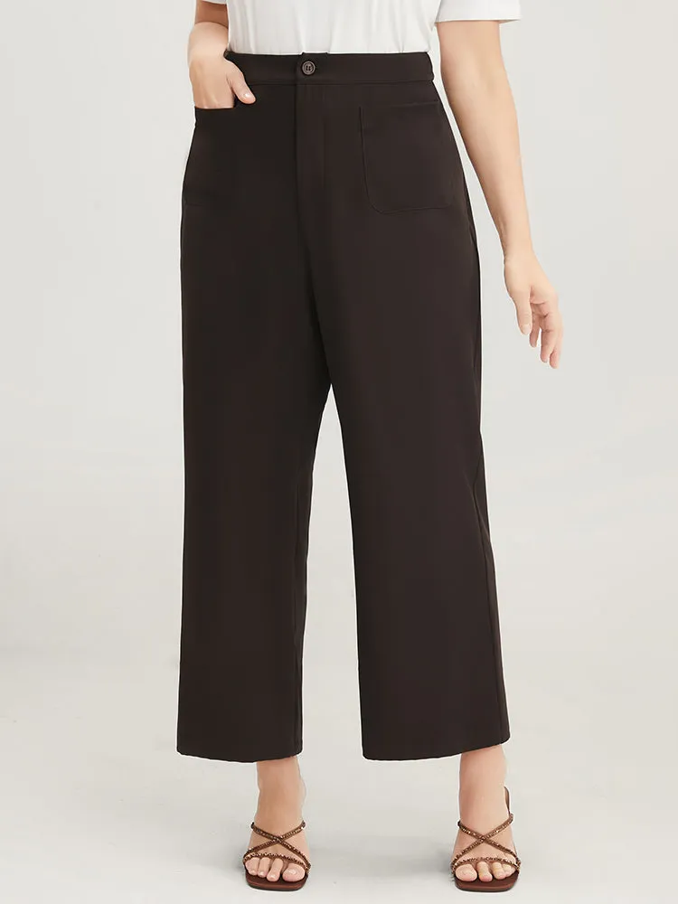 Plain Pocket Front Wide Leg High Rise Pants sold by Bloomchic product image thumbnail 3