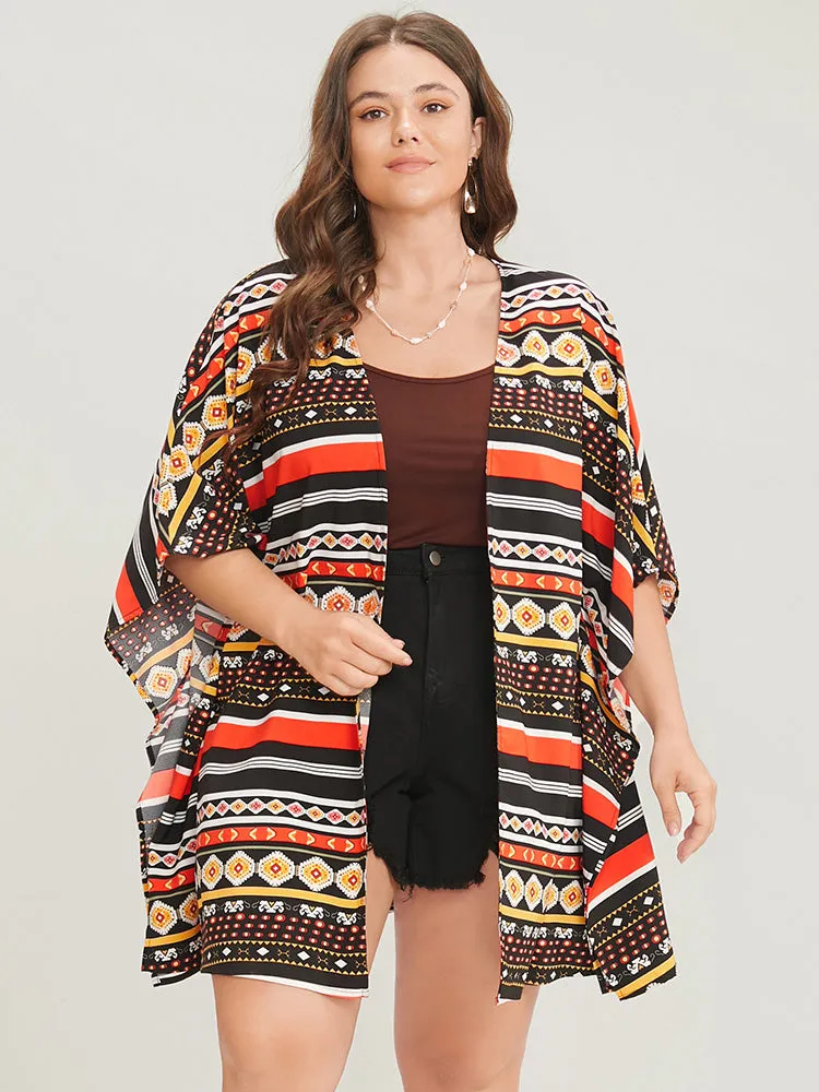 Bandana Dolman Sleeve Open Front Cover Up sold by Bloomchic