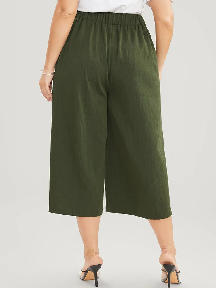 Solid Elastic Waist Button Detail Pocket Loose Pants sold by Bloomchic product image thumbnail 4