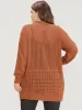 Plain Pointelle Knit Open Front Asymmetrical Cut Out Cardigan sold by Bloomchic
