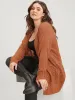 Plain Pointelle Knit Open Front Asymmetrical Cut Out Cardigan sold by Bloomchic