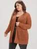 Plain Pointelle Knit Open Front Asymmetrical Cut Out Cardigan sold by Bloomchic