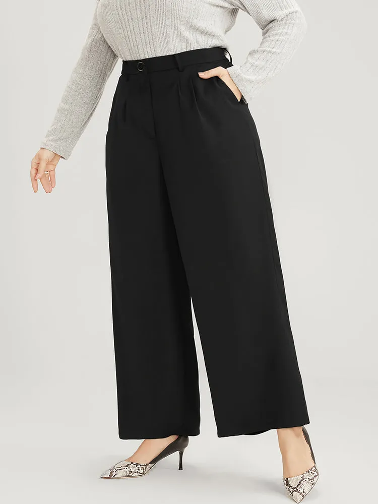Solid Pocket Elastic Waist Wide Leg Pants sold by Bloomchic product image thumbnail 4