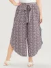 Ditsy Floral Knotted Front Elastic Waist Split Pants sold by Bloomchic