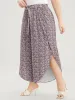 Ditsy Floral Knotted Front Elastic Waist Split Pants sold by Bloomchic
