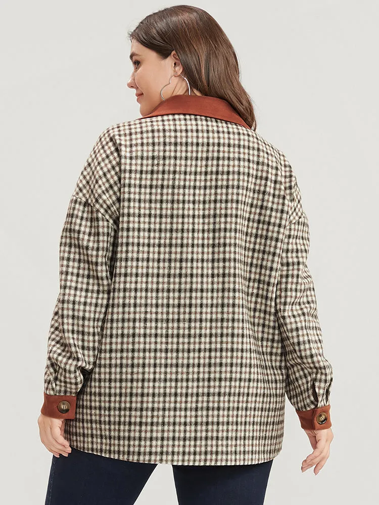 Gingham Contrast Button Up Flap Pocket Coat sold by Bloomchic product image thumbnail 2