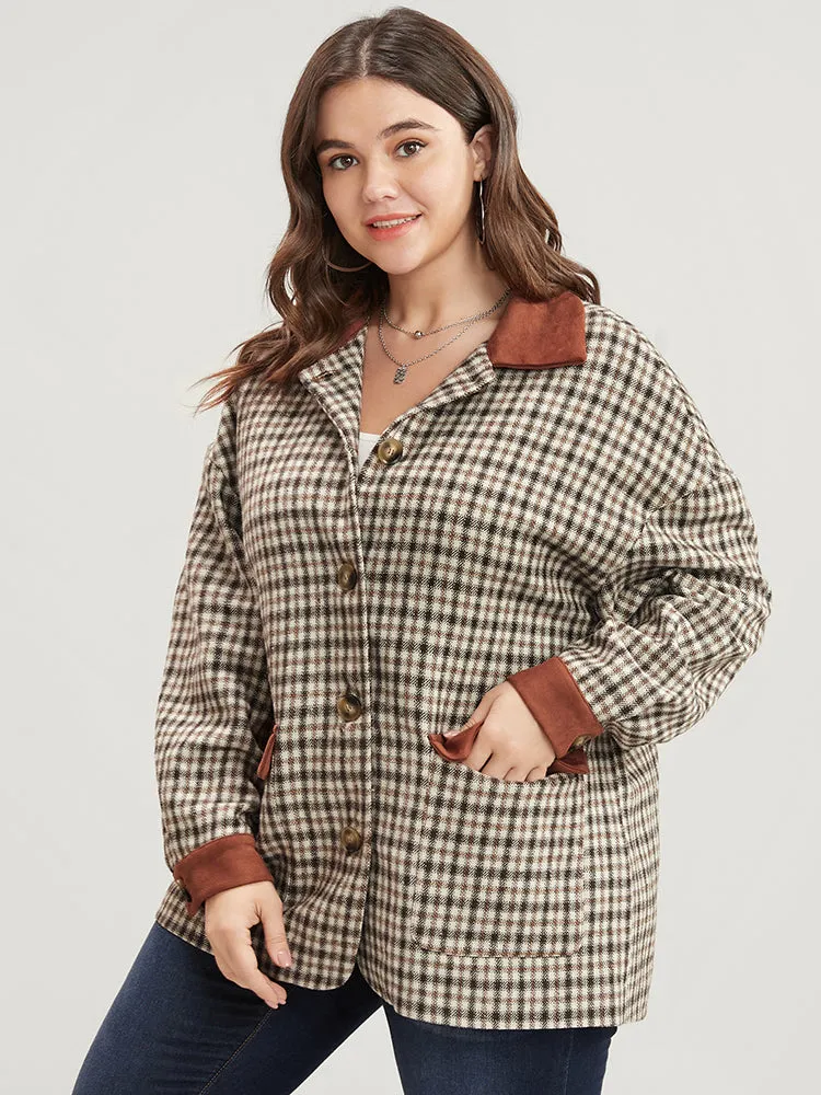Gingham Contrast Button Up Flap Pocket Coat sold by Bloomchic product image thumbnail 4