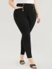 Skinny Slightly Stretchy High Rise Black Wash Button Detail Pocket Jeans sold by Bloomchic