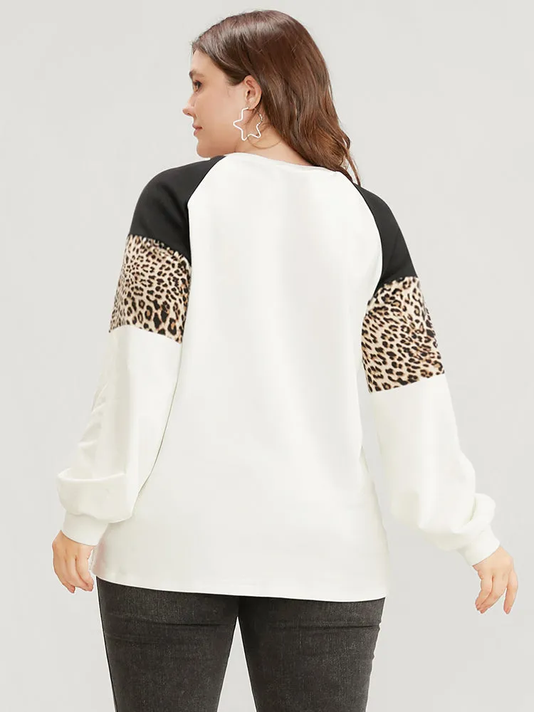 Colorblock Contrast Round Neck Drop Shoulder Sweatshirt sold by Bloomchic product image thumbnail 5