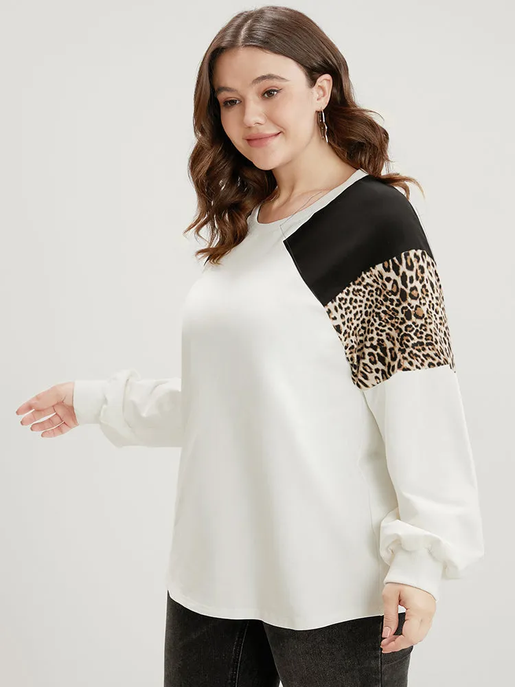 Colorblock Contrast Round Neck Drop Shoulder Sweatshirt sold by Bloomchic product image thumbnail 4