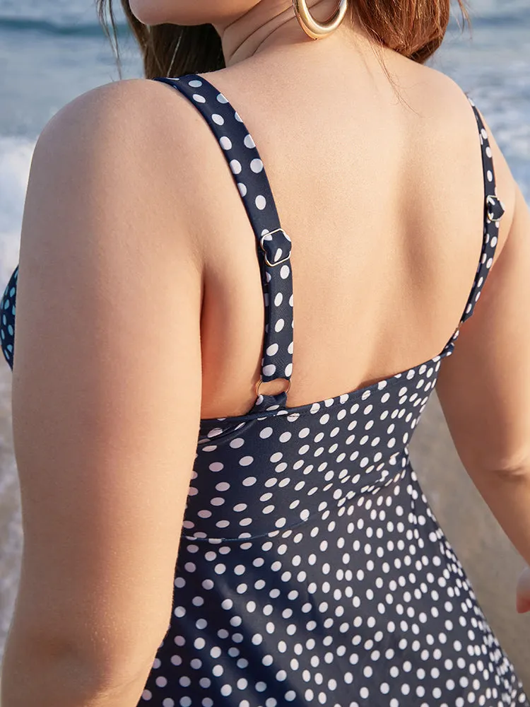 Polka Dot Adjustable Straps Buckle Detail Tankini Top sold by Bloomchic product image thumbnail 5