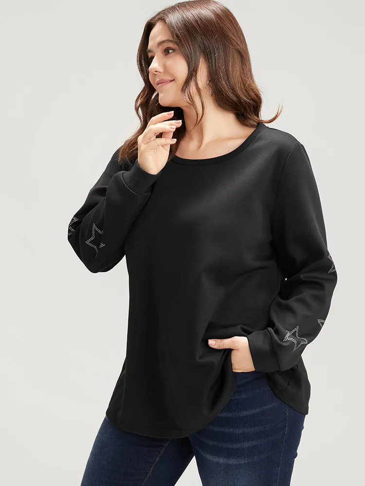 Star Print Round Neck Drop Shoulder Sweatshirt sold by Bloomchic product image thumbnail 5