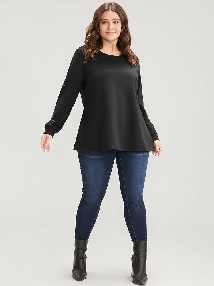 Star Print Round Neck Drop Shoulder Sweatshirt sold by Bloomchic product image thumbnail 2