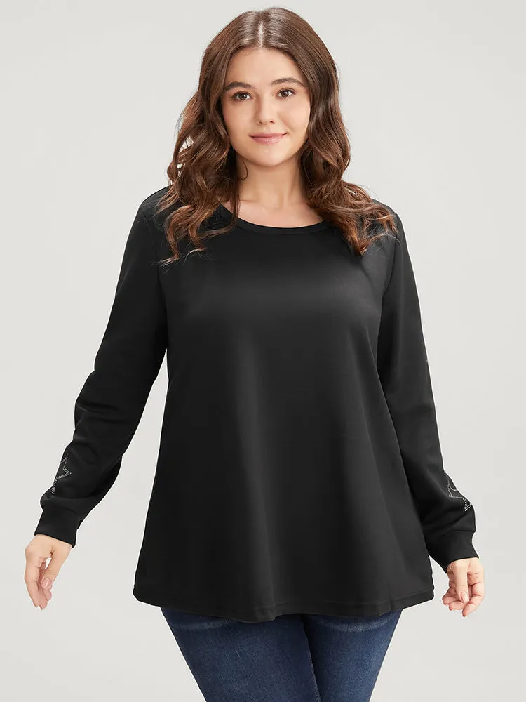 Star Print Round Neck Drop Shoulder Sweatshirt sold by Bloomchic product image thumbnail 3